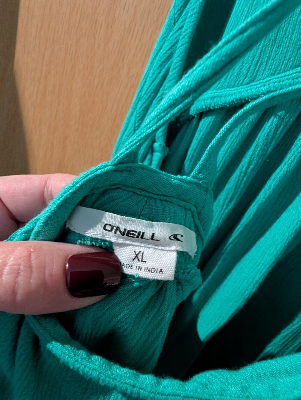O'Neill Teal Green Tie Back Summer Top - Picture 7 of 8